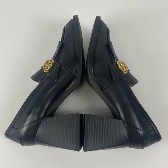 Sam Edelman Quinly Leather Slip On Chunky Block Heel Loafers Kilty Pumps 7.5M - Picture 6 of 13